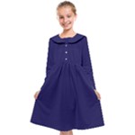 A Blue Background With A Clock On It Kids  Midi Sailor Dress