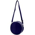 A Blue Background With A Clock On It Crossbody Circle Bag