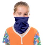 A Blue Background With A Clock On It Face Covering Bandana (Kids)