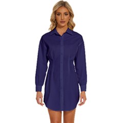 Womens Long Sleeve Shirt Dress 