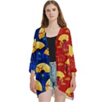 Asian Chinese Open Front 3/4 Sleeve Batwing Chiffon Cardigan Kimono