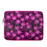 Dark Pink Cannabis Marijuana 15  Vertical Laptop Sleeve Case With Pocket