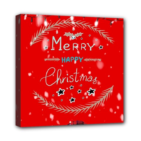 Merry, Happy Christmas, Christmas Gnome Mini Canvas 8  x 8  (Stretched) from ArtsNow.com