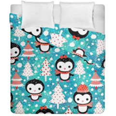 Blue Penguin Pattern, Adoxali, Christmas, Cute Duvet Cover Double Side (California King Size) from ArtsNow.com