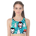 Blue Penguin Pattern, Adoxali, Christmas, Cute Tank Bikini Top