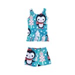 Blue Penguin Pattern, Adoxali, Christmas, Cute Kids  Boyleg Swimsuit