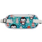 Blue Penguin Pattern, Adoxali, Christmas, Cute Rounded Waist Pouch