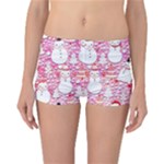 Cute Snowmen With Hats, Adoxali, Christmas Reversible Boyleg Bikini Bottoms