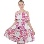 Cute Snowmen With Hats, Adoxali, Christmas Cut Out Shoulders Dress