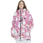 Cute Snowmen With Hats, Adoxali, Christmas Women s Multi Pockets Zip Ski and Snowboard Waterproof Breathable Jacket