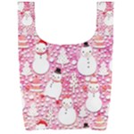 Cute Snowmen With Hats, Adoxali, Christmas Foldable Shopping Bag