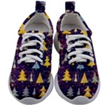 Gold And Blue Trees, Adoxali, Christmas Kids Athletic Shoes