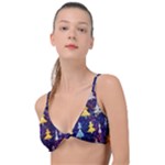 Gold And Blue Trees, Adoxali, Christmas Knot Up Bikini Top