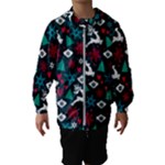 Holiday Season Pattern Kids  Hooded Windbreaker