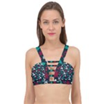 Holiday Season Pattern Cage Up Bikini Top