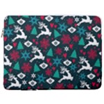 Holiday Season Pattern 17  Vertical Laptop Sleeve Case With Pocket