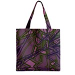 Vibrant Collage Vibes Print Zipper Grocery Tote Bag