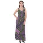 Vibrant Collage Vibes Print Sleeveless Velour Maxi Dress