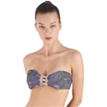 Vibrant Collage Vibes Print Twist Bandeau Bikini Top