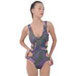 Vibrant Collage Vibes Print Side Cut Out Swimsuit