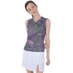 Vibrant Collage Vibes Print Women s Sleeveless Sports Top