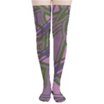 Vibrant Collage Vibes Print Thigh High Stockings