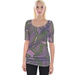 Vibrant Collage Vibes Print Wide Neckline T-Shirt