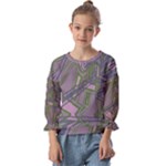 Vibrant Collage Vibes Print Kids  Cuff Sleeve Top