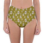 Super Lucky Cat Scaled Reversible High-Waist Bikini Bottoms