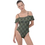 Day Of The Death Moth Scaled Frill Detail One Piece Swimsuit