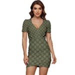 Day Of The Death Moth Scaled Low Cut Cap Sleeve Mini Dress