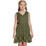 Day Of The Death Moth Scaled Kids  Sleeveless Tiered Mini Dress