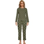 Day Of The Death Moth Scaled Womens  Long Sleeve Lightweight Pajamas Set