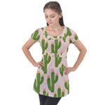 Cuctus  Puff Sleeve Tunic Top