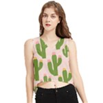 Cuctus  V-Neck Cropped Tank Top