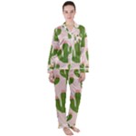 Cuctus  Women s Long Sleeve Satin Pajamas Set	