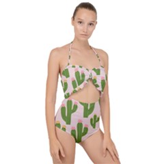 Scallop Top Cut Out Swimsuit 