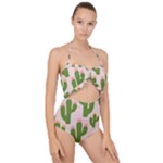 Cuctus  Scallop Top Cut Out Swimsuit