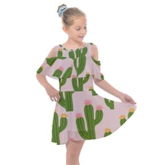 Kids  Shoulder Cutout Chiffon Dress 