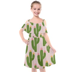 Kids  Cut Out Shoulders Chiffon Dress 