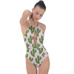 Cuctus  Plunge Cut Halter Swimsuit