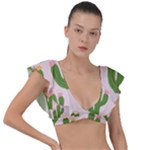 Cuctus  Plunge Frill Sleeve Bikini Top