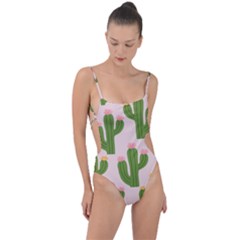 Tie Strap One Piece Swimsuit 