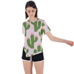 Cuctus  Asymmetrical Short Sleeve Sports T-Shirt