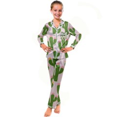 Kids  Satin Long Sleeve Pajamas Set 