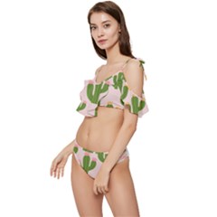 Ruffle Edge Tie Up Bikini Set	 