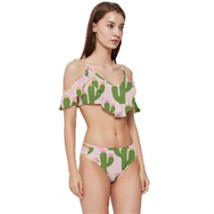 Ruffle Edge Tie Up Bikini Set	 