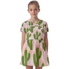 Kids  Short Sleeve Pinafore Style Dress 