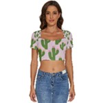 Cuctus  Short Sleeve Square Neckline Crop Top 