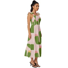 Tie-Strap Tiered Midi Chiffon Dress 